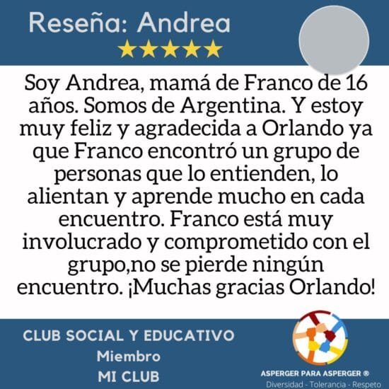 Mi Club – Club Social y Educativo Virtual Asperger para Asperger - 360 54 Testimonio