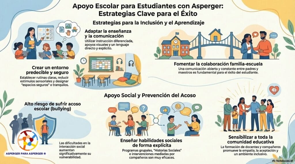Estrategias para apoyar a un niño Asperger en la escuela: Inclusión, aprendizaje y prevención del bullying (100%) 2 Asperger en la escuela 2