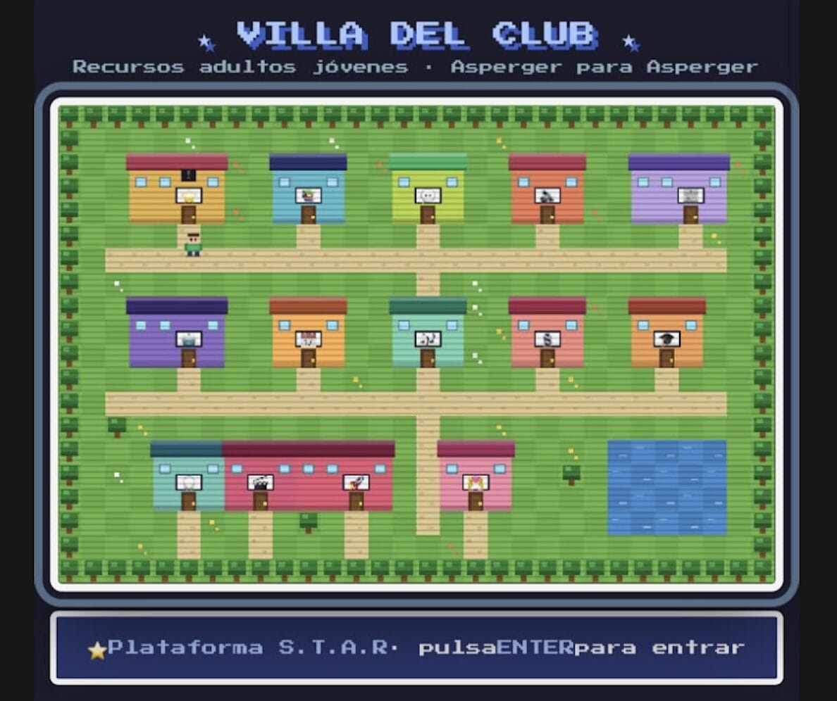 Mi Club – Club Social y Educativo Virtual Asperger para Asperger - 2026 7 Mapa de La Villa del Club, plataforma S.T.A.R. y recursos